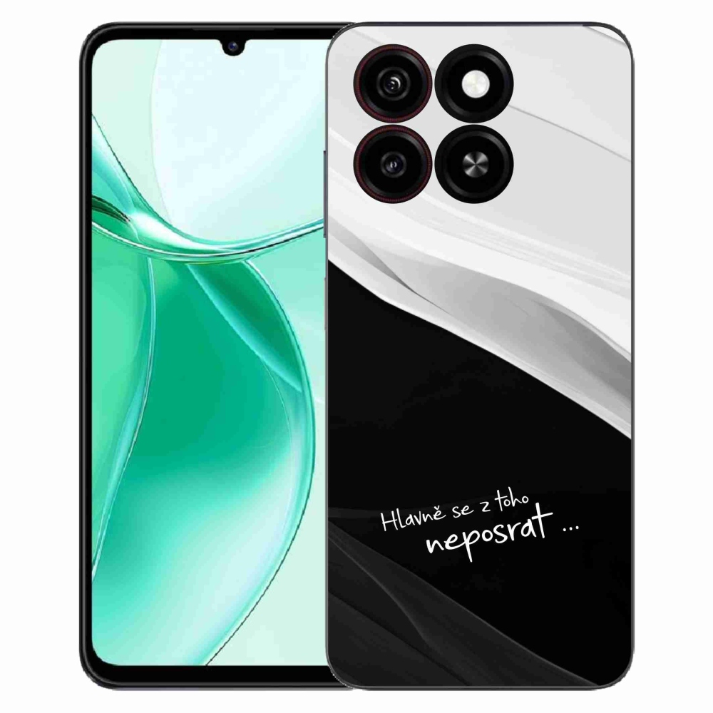 ZTE Blade A35 zselés borító mmCase - vicces szöveg 13 fekete és fehér háttérrel
