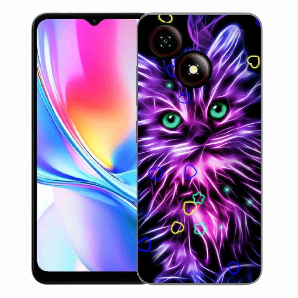 ZTE Blade A35E zselés borító mmCase - absztrakt macska