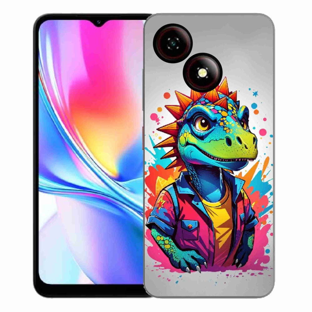 ZTE Blade A35E zselés borító mmCase - színes dinoszauruszok