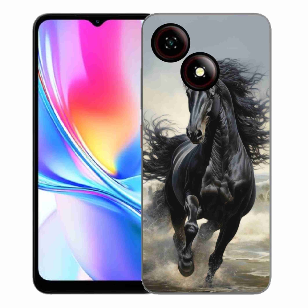 ZTE Blade A35E zselés borító mmCase - futó fekete ló