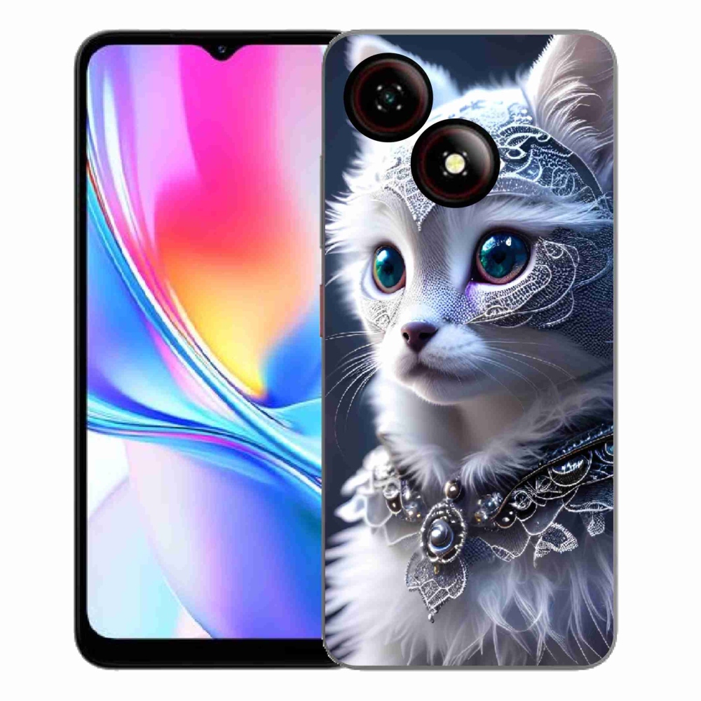 ZTE Blade A35E zselés tok mmCase - fehér macska