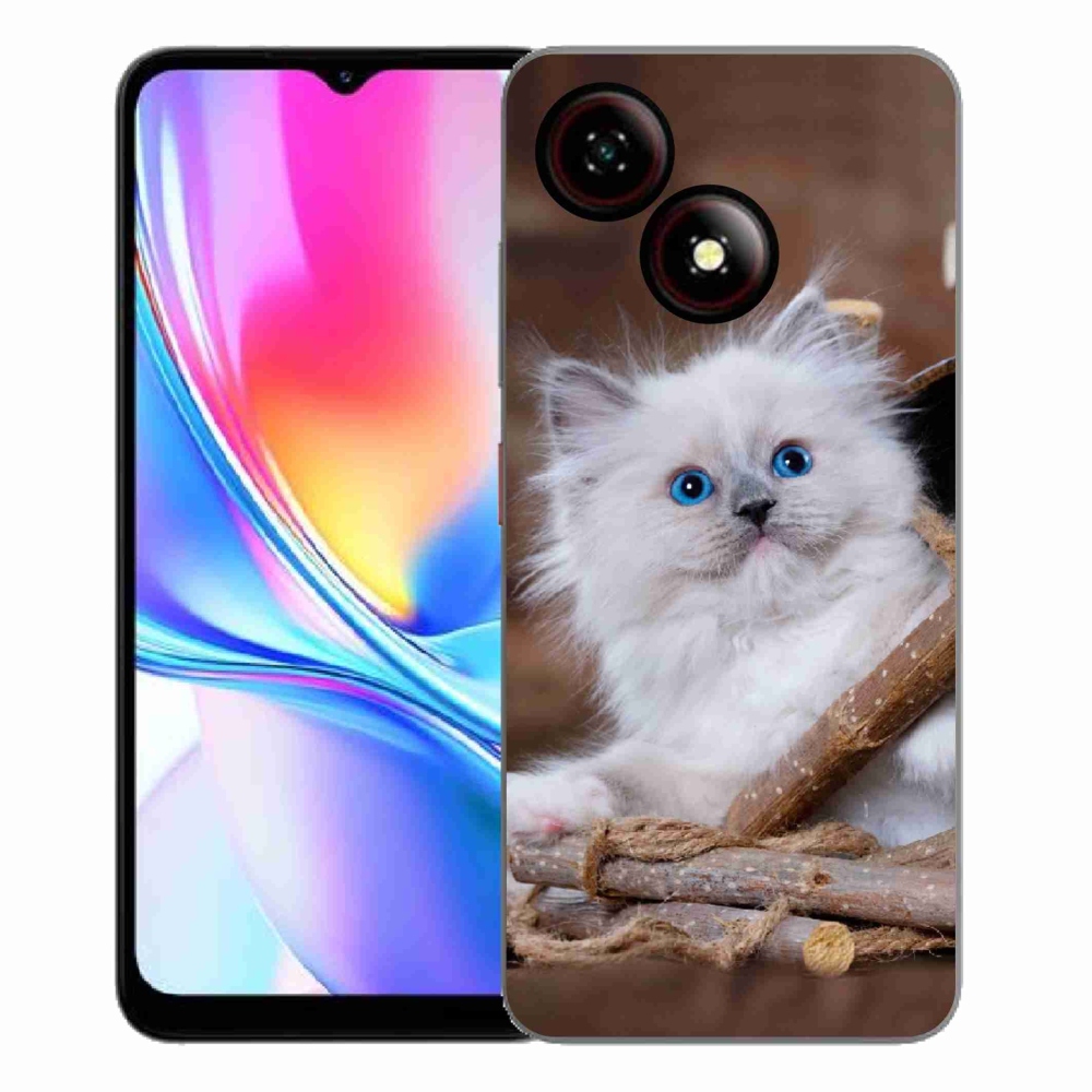 ZTE Blade A35E zselés tok mmCase - fehér cica