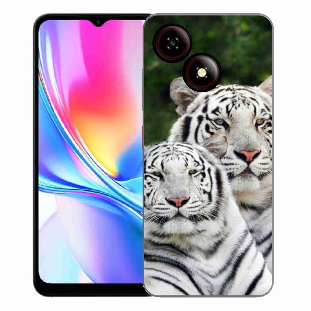 ZTE Blade A35E zselés tok mmCase - fehér tigrisek