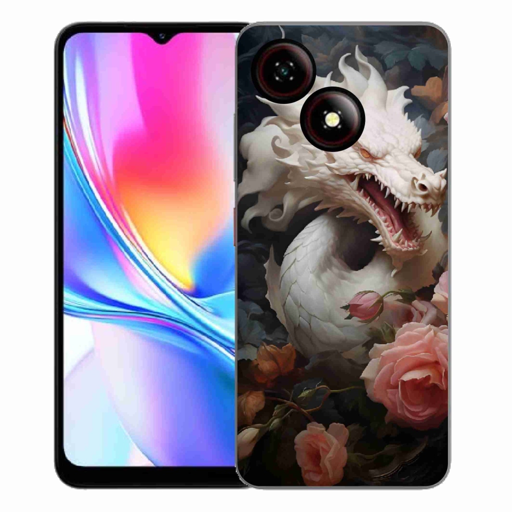ZTE Blade A35E zselés borítás mmCase - fehér sárkány