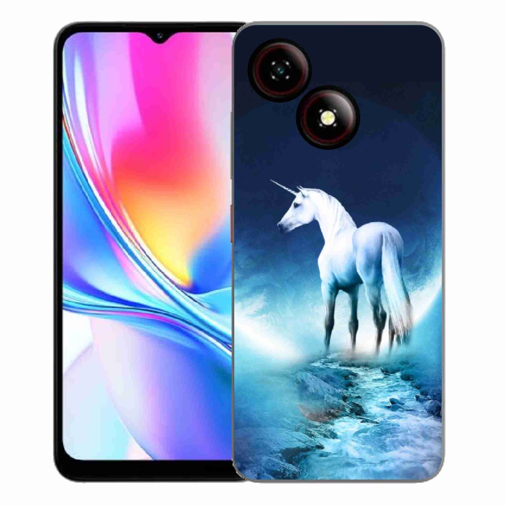 ZTE Blade A35E zselés tok mmCase - fehér egyszarvúhoz