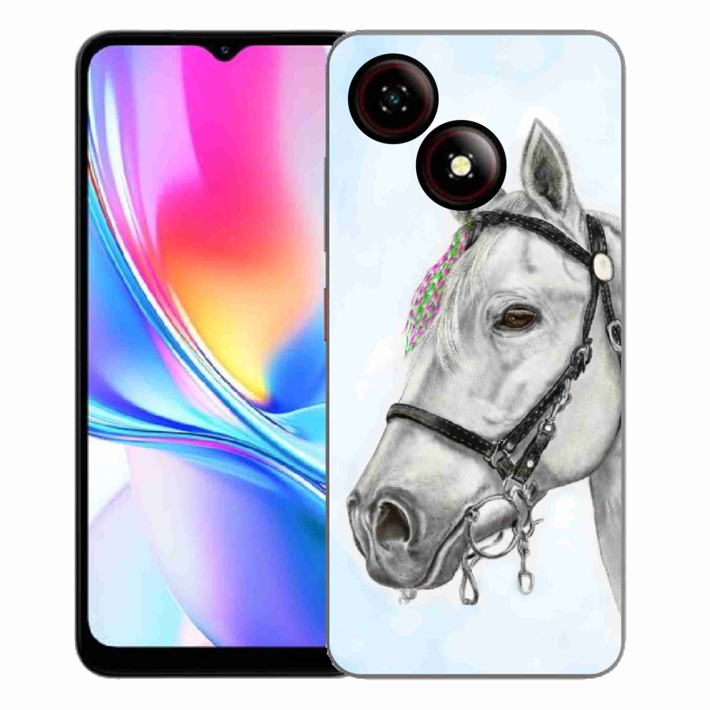 ZTE Blade A35E zselés tok mmCase - fehér ló 1