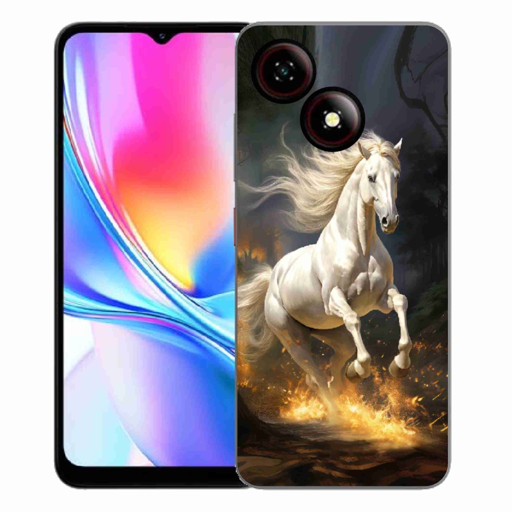 ZTE Blade A35E zselés tok mmCase - fehér ló 2