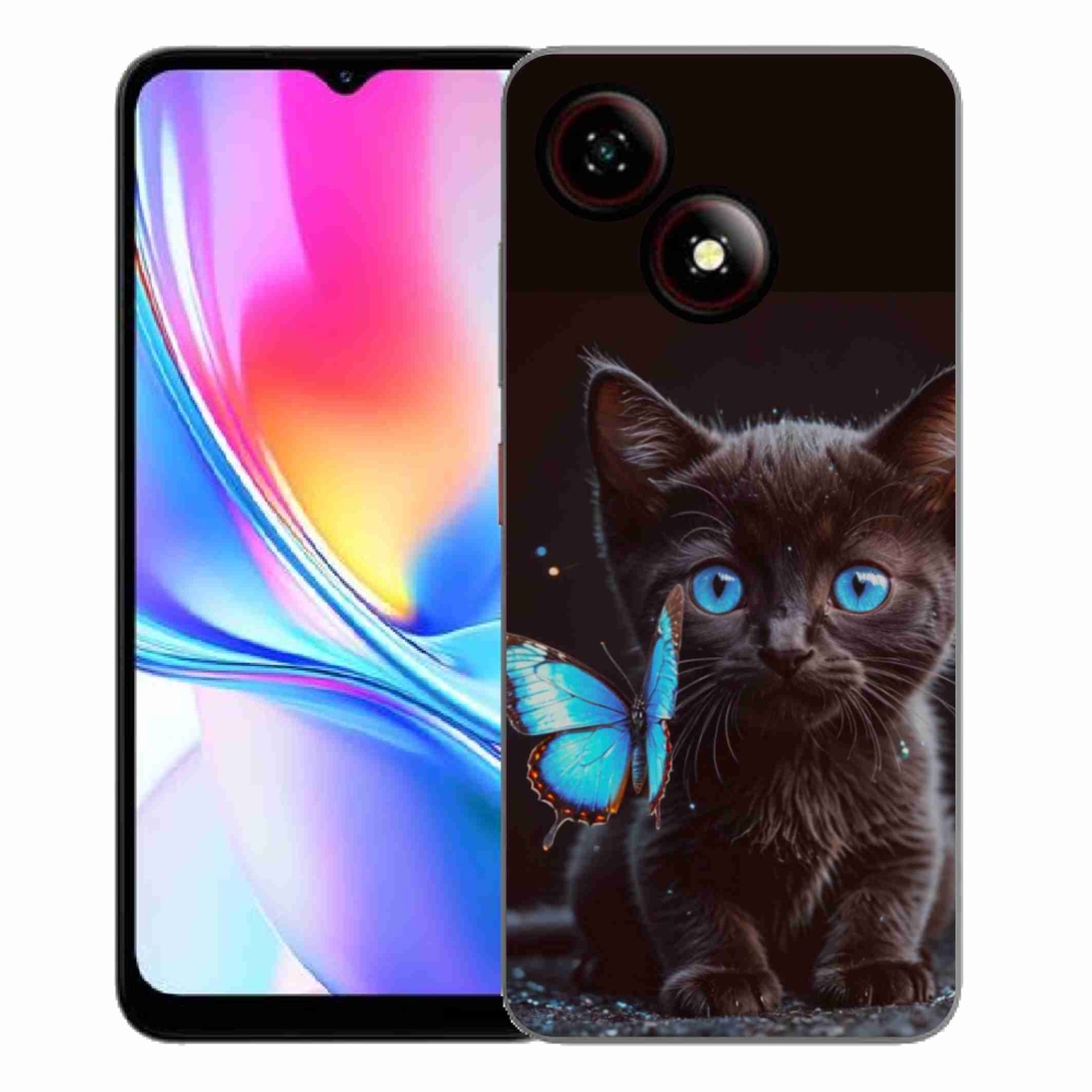 ZTE Blade A35E zselés tok mmCase - fekete cica 3