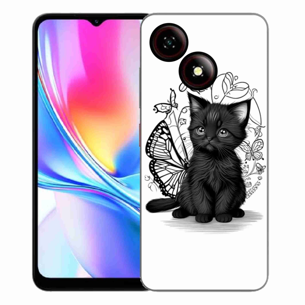 ZTE Blade A35E zselés tok mmCase - fekete cica