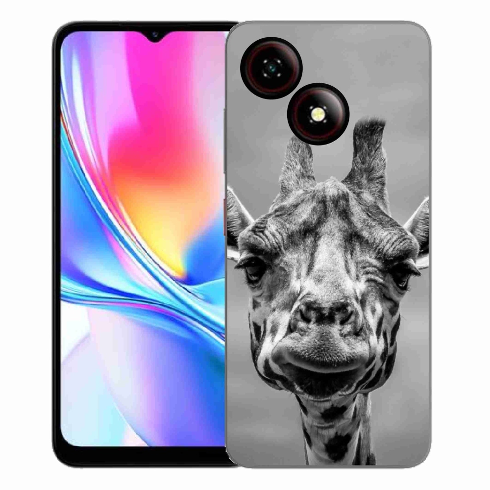 ZTE Blade A35E zselés tok mmCase - fekete-fehér zsiráf