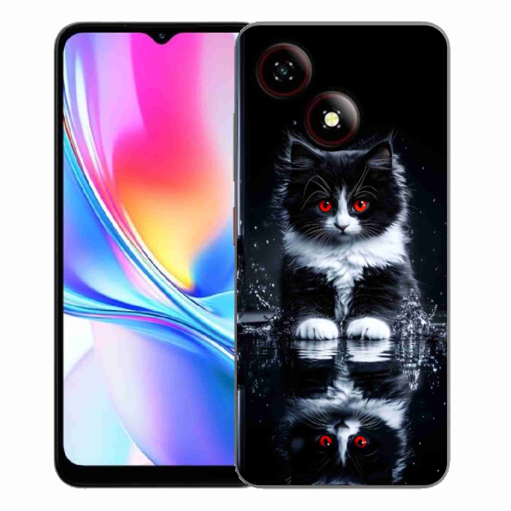ZTE Blade A35E zselés tok mmCase - fekete-fehér cica