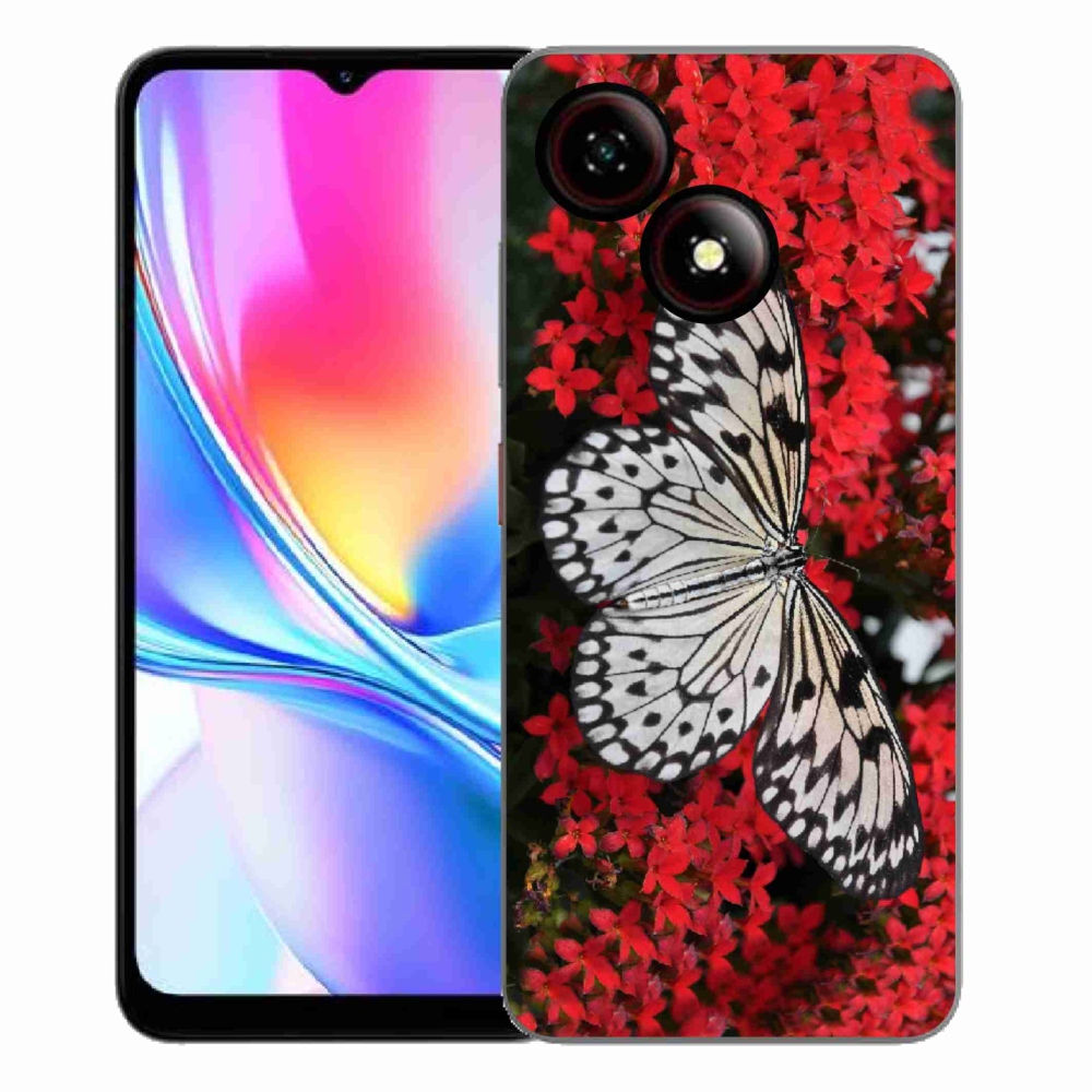 ZTE Blade A35E zselés tok mmCase - fekete-fehér pillangó 1