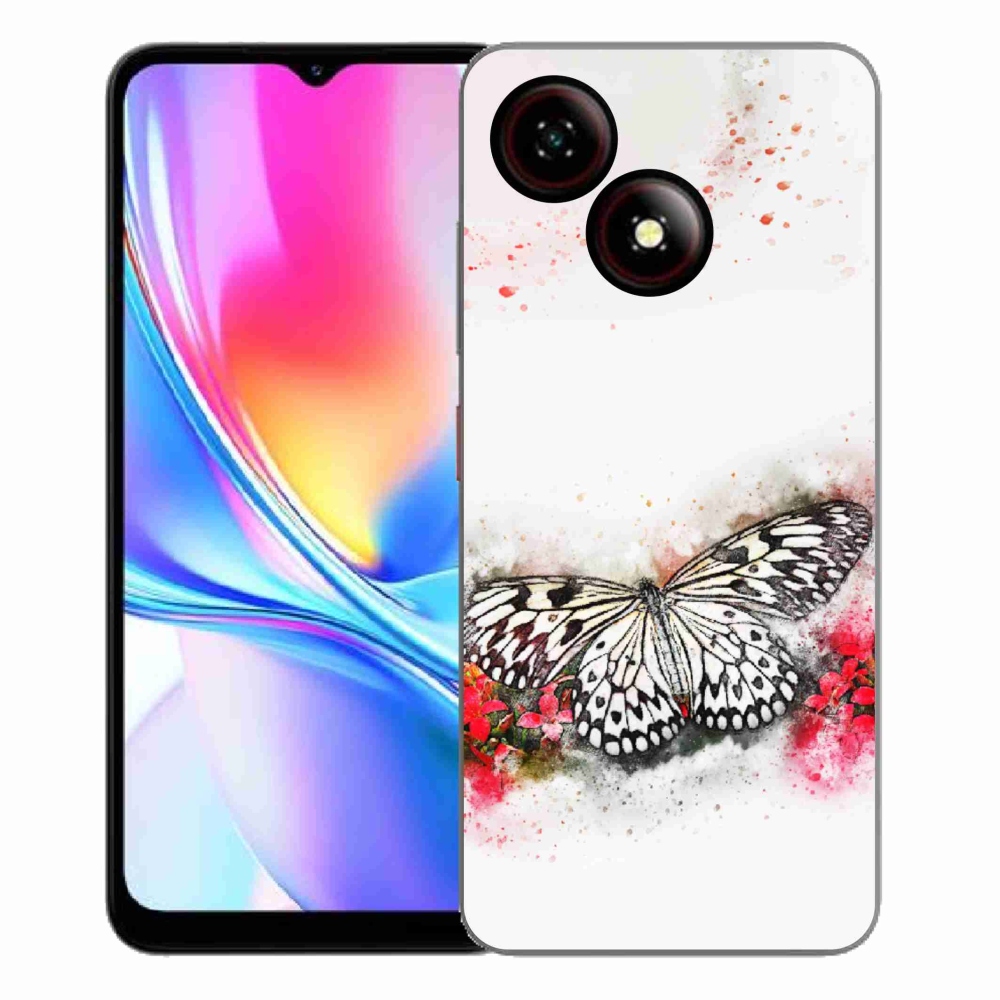 ZTE Blade A35E zselés borító mmCase - fekete-fehér pillangó