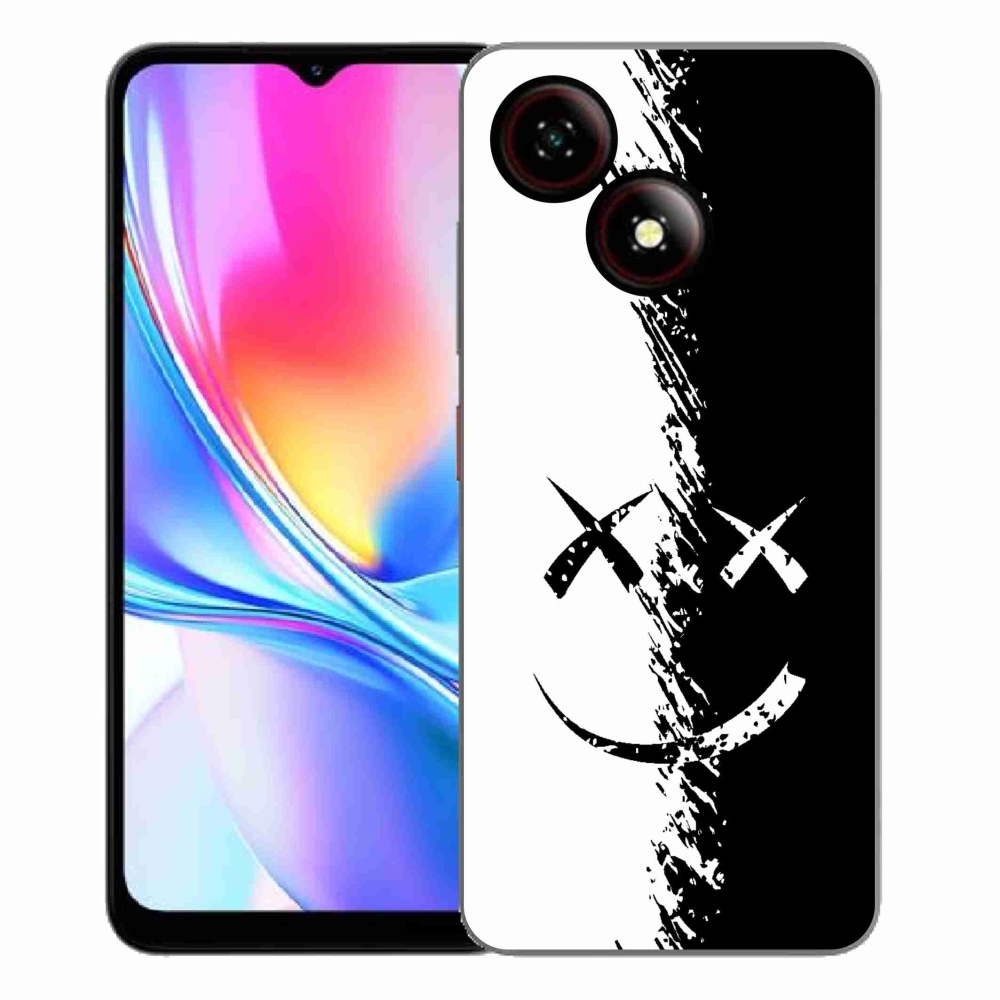 ZTE Blade A35E zselés borító mmCase - fekete-fehér smiley