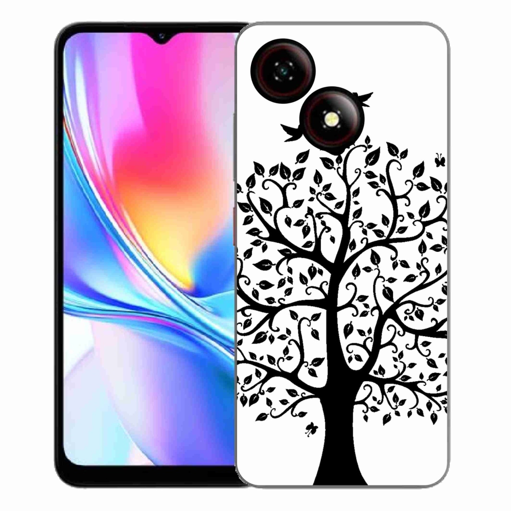 ZTE Blade A35E zselés borító mmCase - fekete és fehér fa