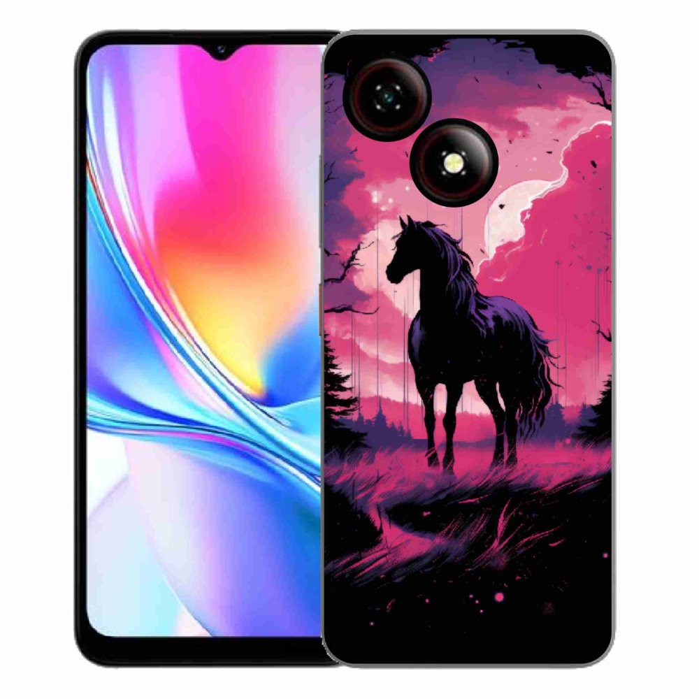 ZTE Blade A35E zselés tok mmCase - fekete rajzfilm ló 1