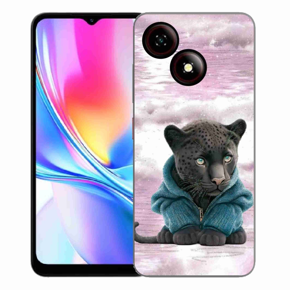 ZTE Blade A35E zselés tok mmCase - fekete párduc pulóverben