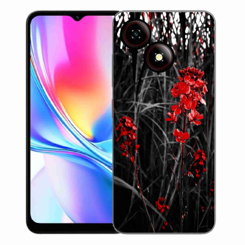ZTE Blade A35E zselés tok mmCase - piros növény