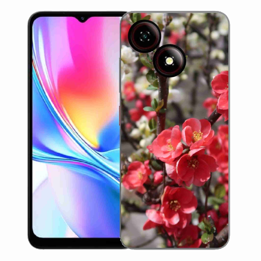 ZTE Blade A35E zselés tok mmCase - piros virágok