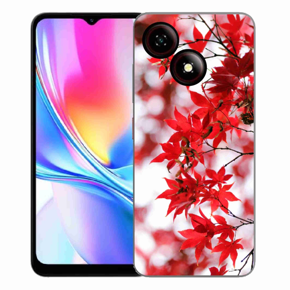 ZTE Blade A35E zselés tok mmCase - piros levelek