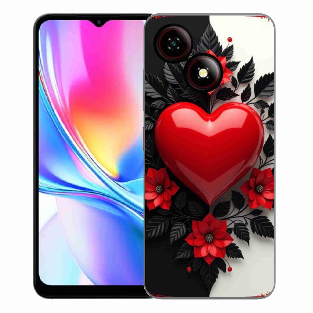 ZTE Blade A35E zselés tok mmCase - piros szív
