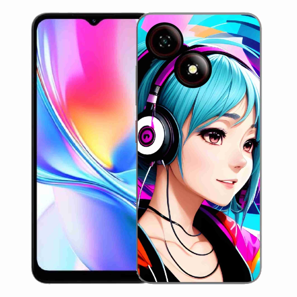 ZTE Blade A35E zselés tok mmCase - lány fejhallgatóval