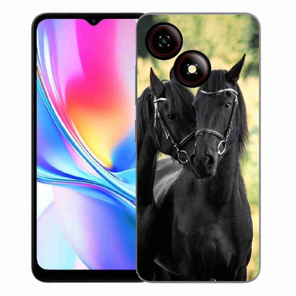 ZTE Blade A35E zselés borító mmCase - két fekete ló