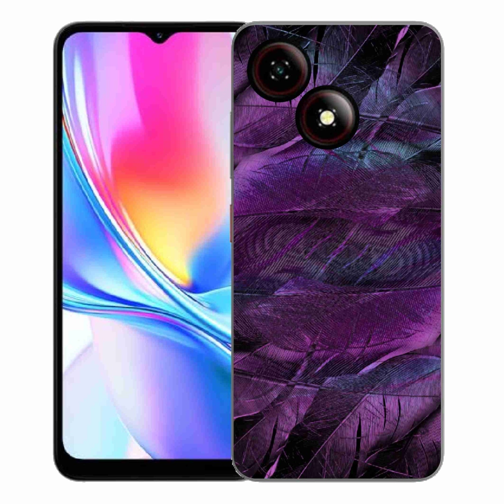 ZTE Blade A35E zselés tok mmCase - lila tollak