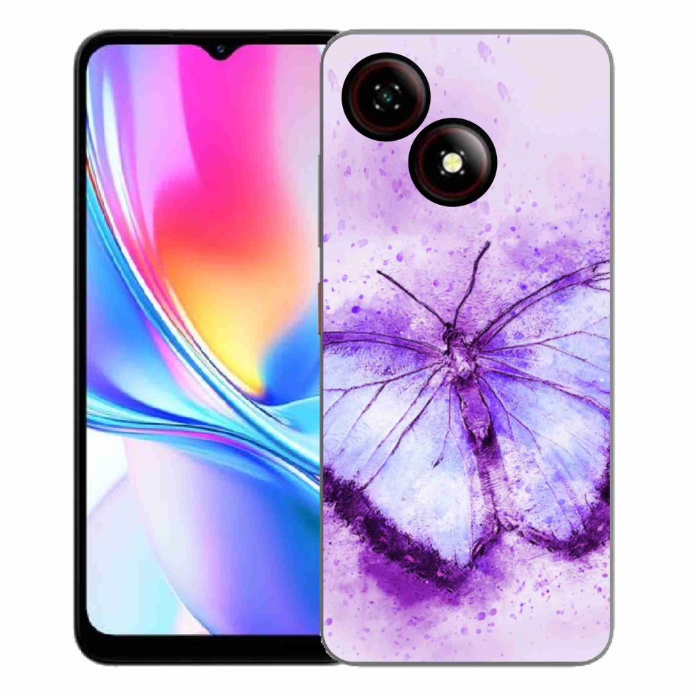 ZTE Blade A35E zselés tok mmCase - lila pillangó