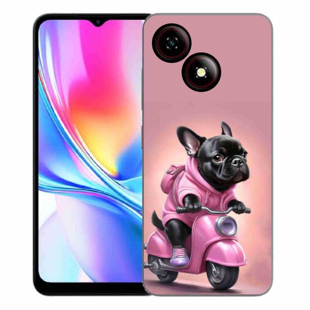 ZTE Blade A35E zselés borító mmCase - Francia bulldog egy robogón