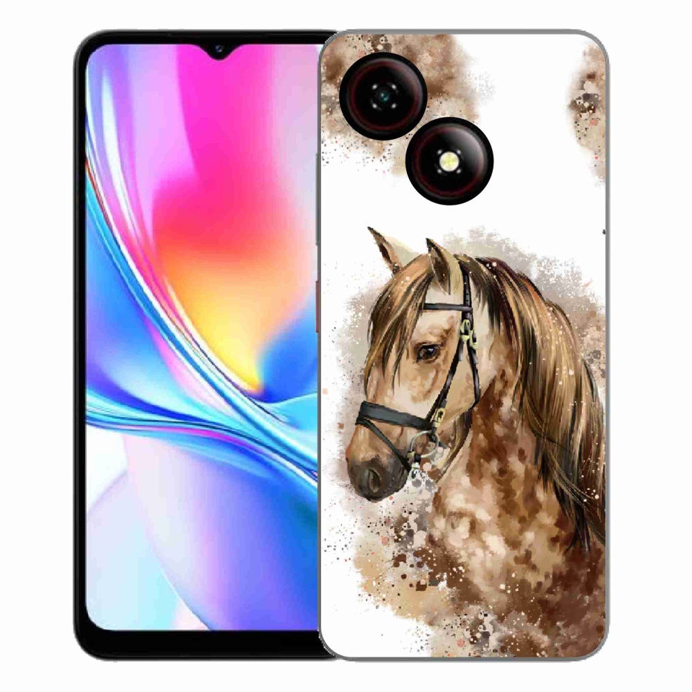 ZTE Blade A35E zselés tok mmCase - barna rajzfilm lóhoz