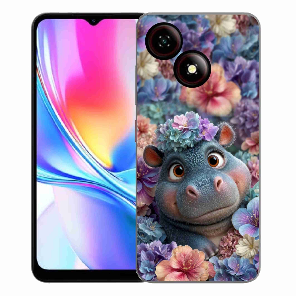 ZTE Blade A35E zselés tok mmCase - víziló virágokban