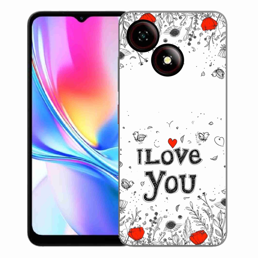 ZTE Blade A35E zselés tok mmCase - I love you fehér háttérrel