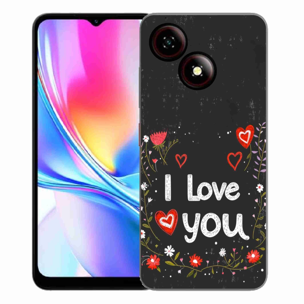 ZTE Blade A35E zselés tok mmCase - I love you fekete háttérrel
