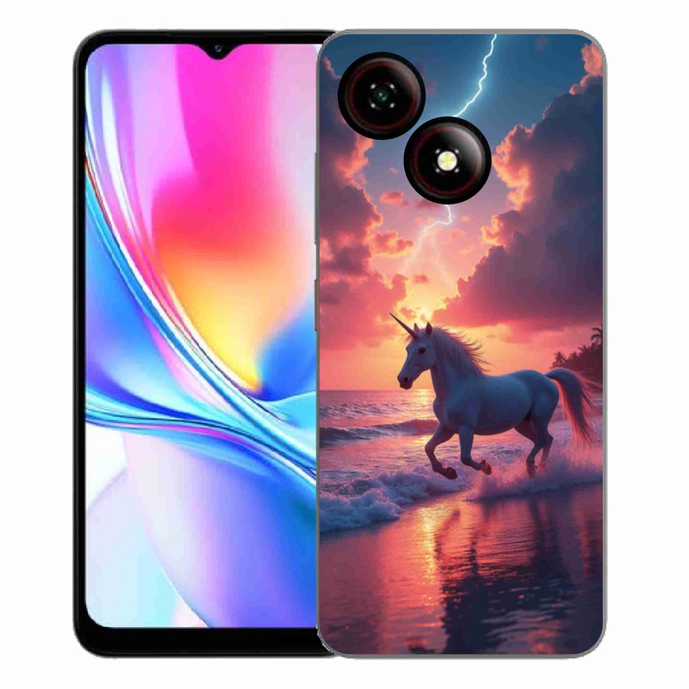 ZTE Blade A35E zselés tok mmCase - egyszarvú a tengerparton