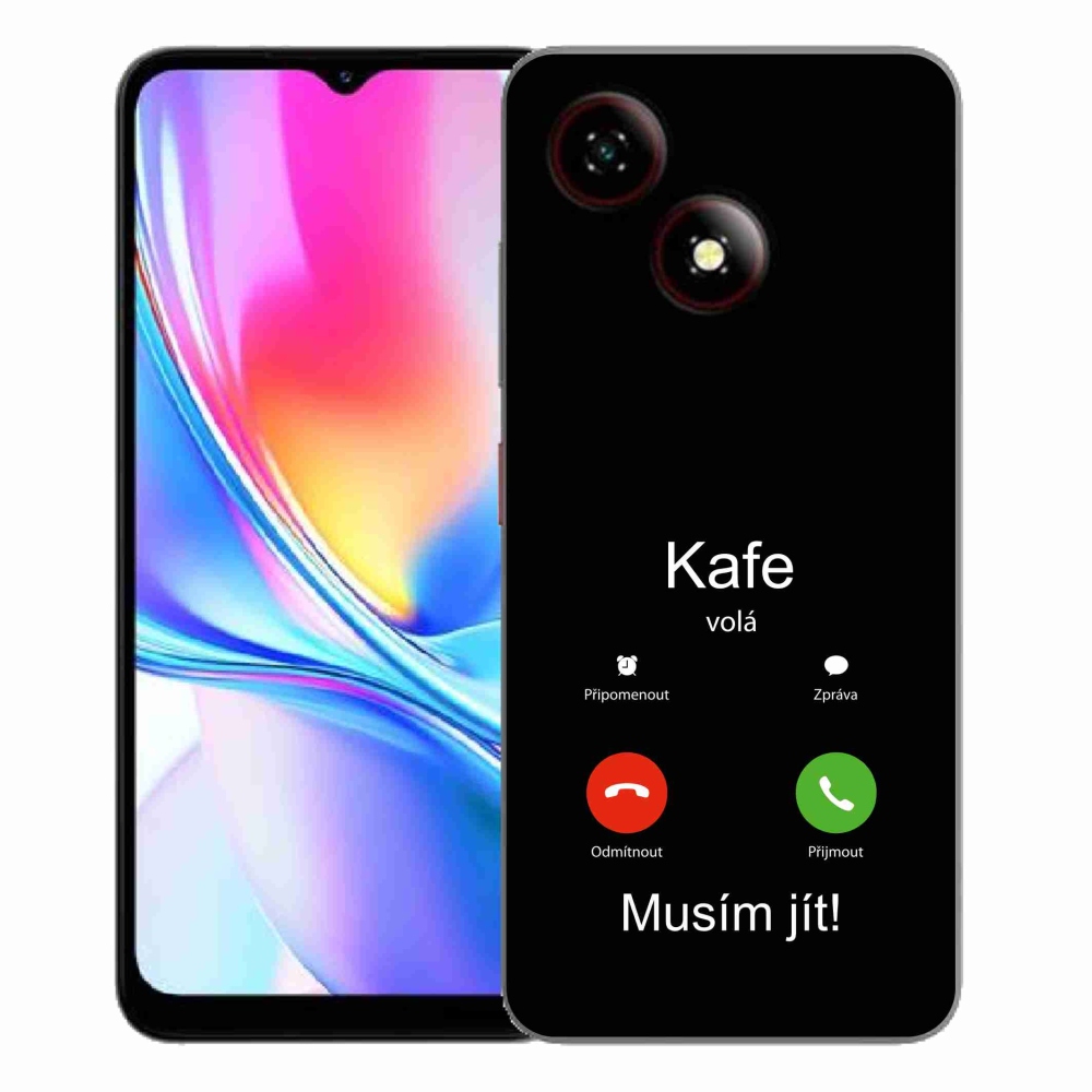 ZTE Blade A35E zselés tok mmCase - kávé hívó fekete háttérrel