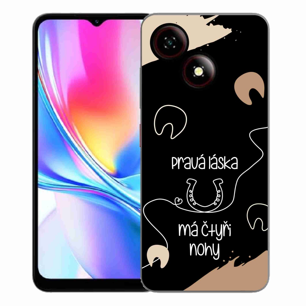 ZTE Blade A35E zselés tok mmCase - ló motívum fekete háttérrel