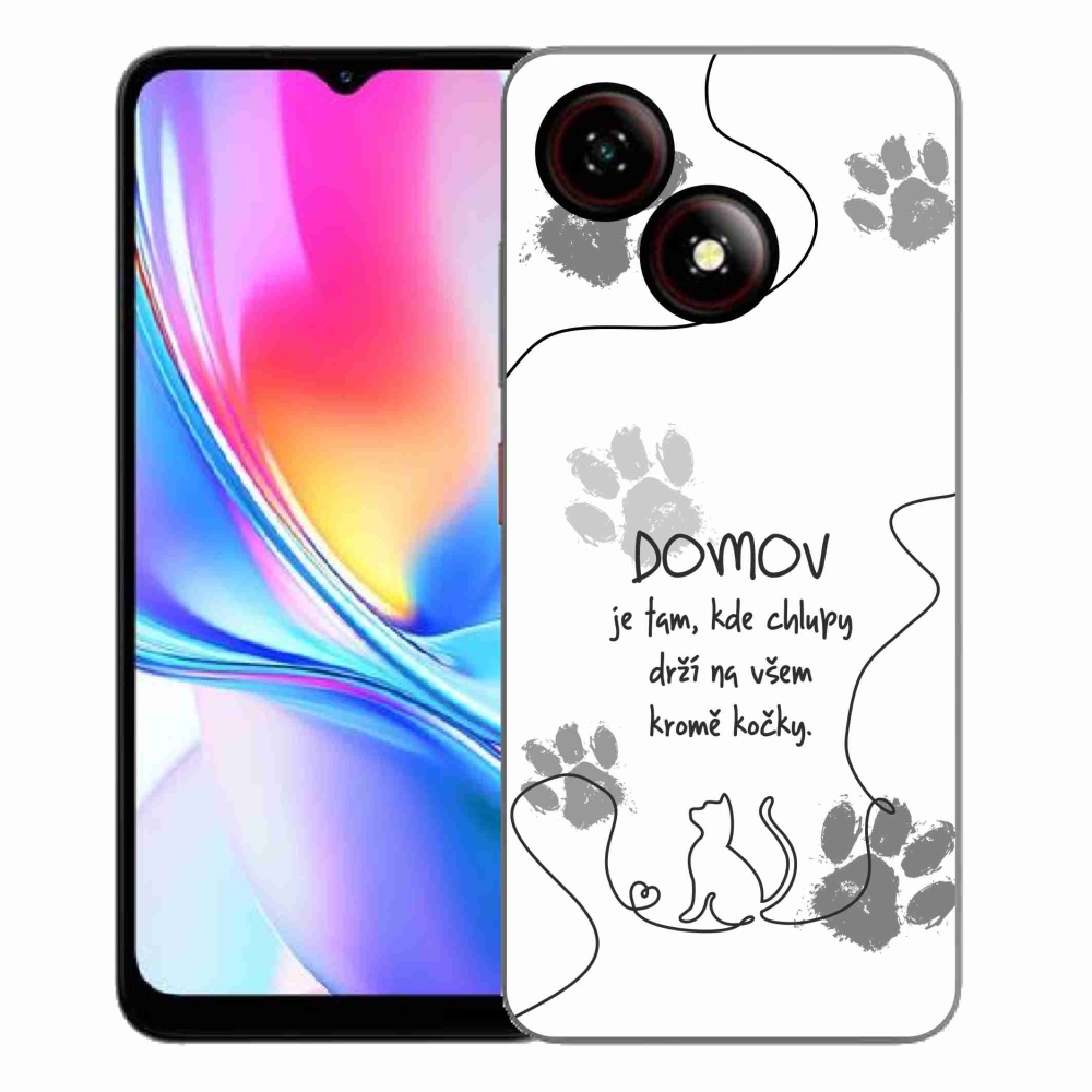 ZTE Blade A35E zselés tok mmCase - macska motívum fehér háttérrel