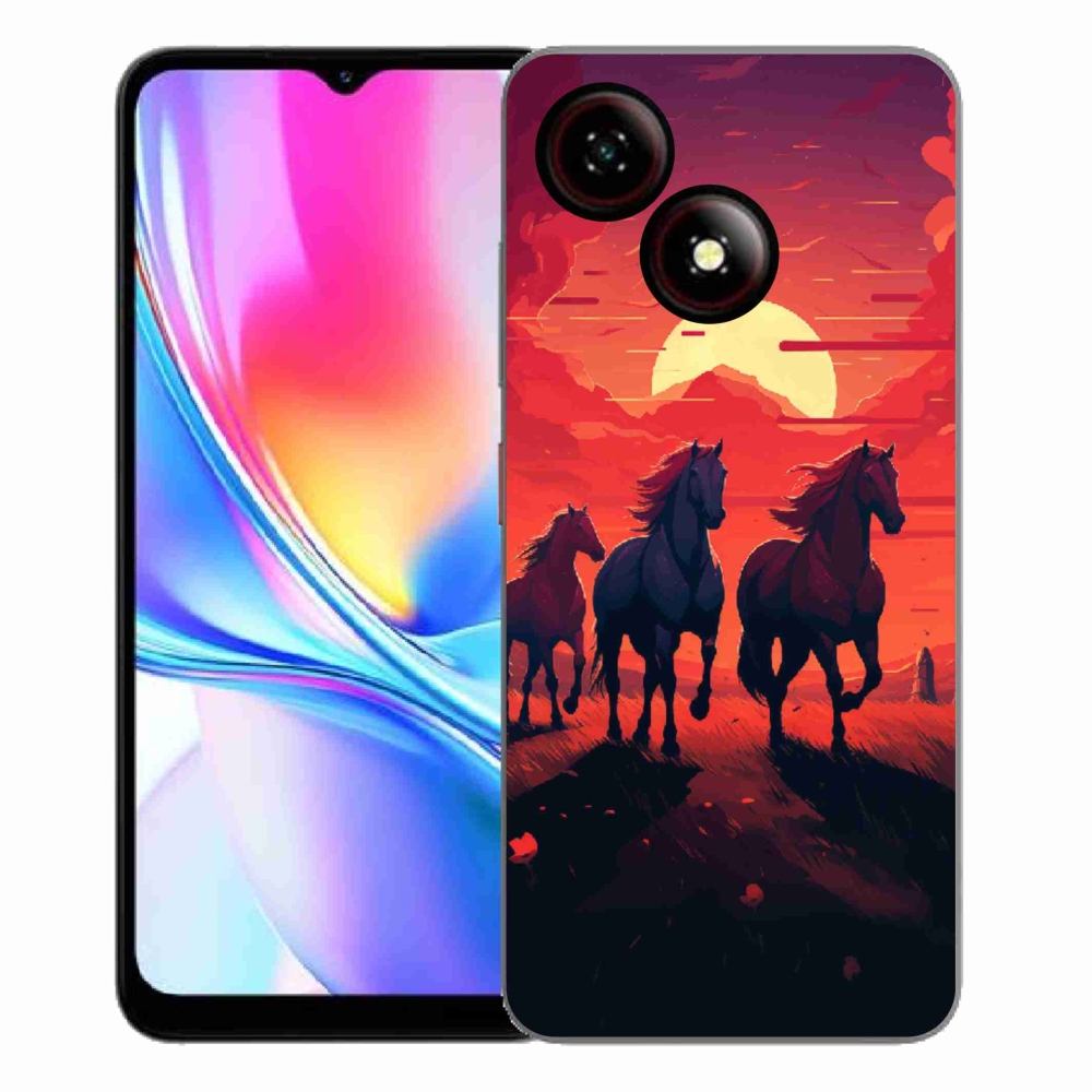 ZTE Blade A35E zselés borító mmCase - lovak és naplemente