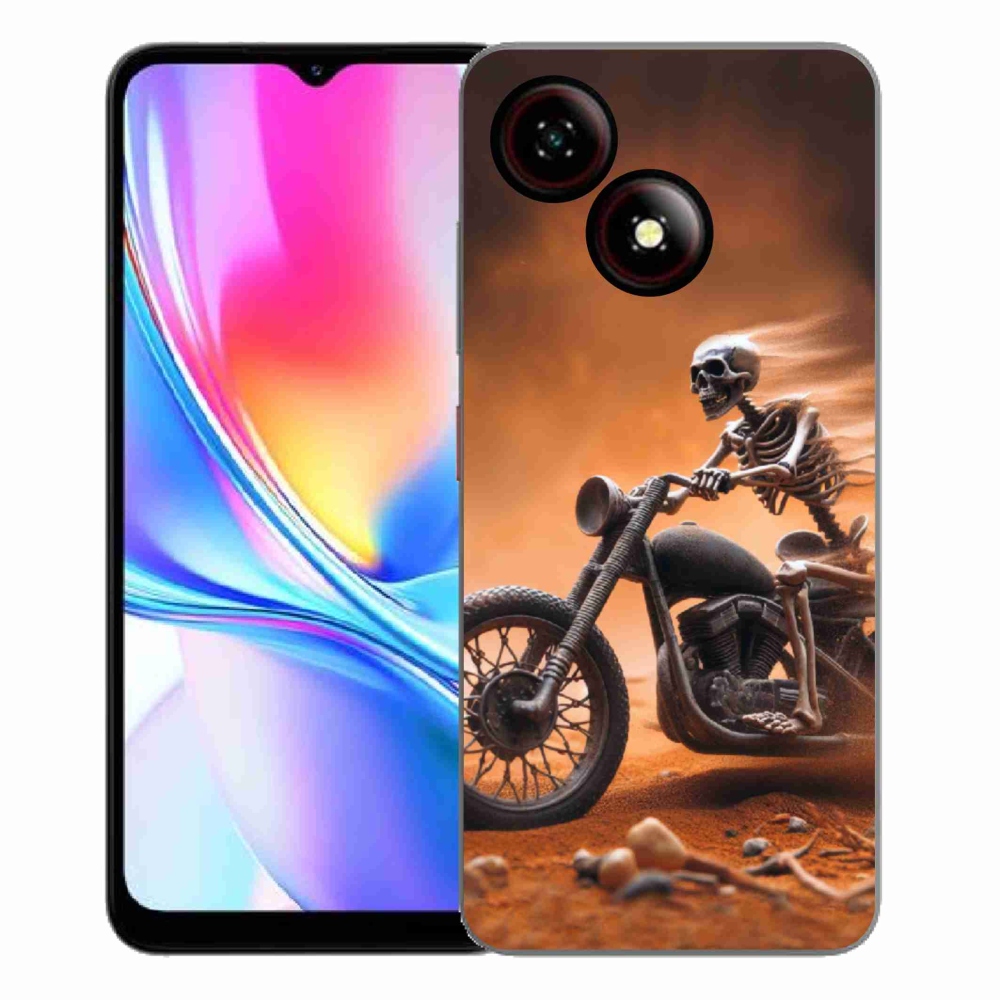 ZTE Blade A35E zselés borító mmCase - csontváz a motorkerékpáron