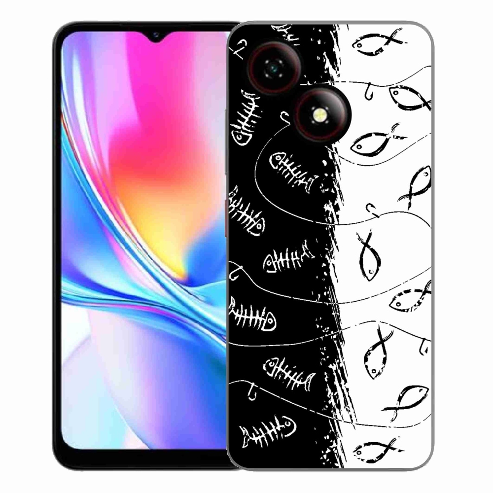 ZTE Blade A35E zselés tok mmCase - csontvázak és halak