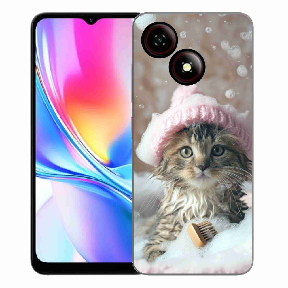 ZTE Blade A35E zselés tok mmCase - cica és fürdő