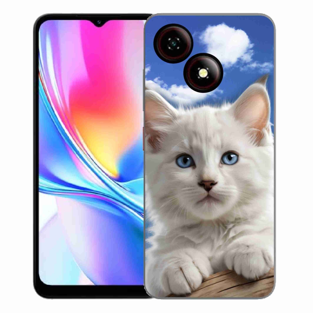 ZTE Blade A35E zselés tok mmCase - cica és felhők