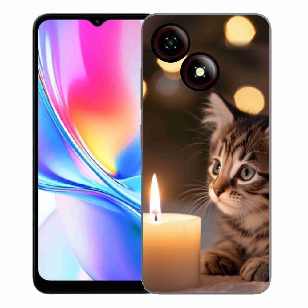 ZTE Blade A35E zselés tok mmCase - cica és gyertya