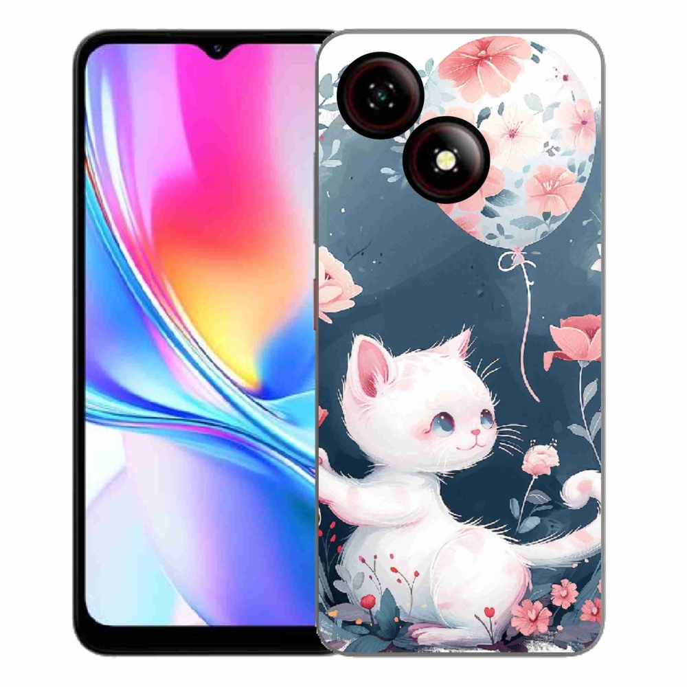 ZTE Blade A35E zselés borító mmCase - cica lufival