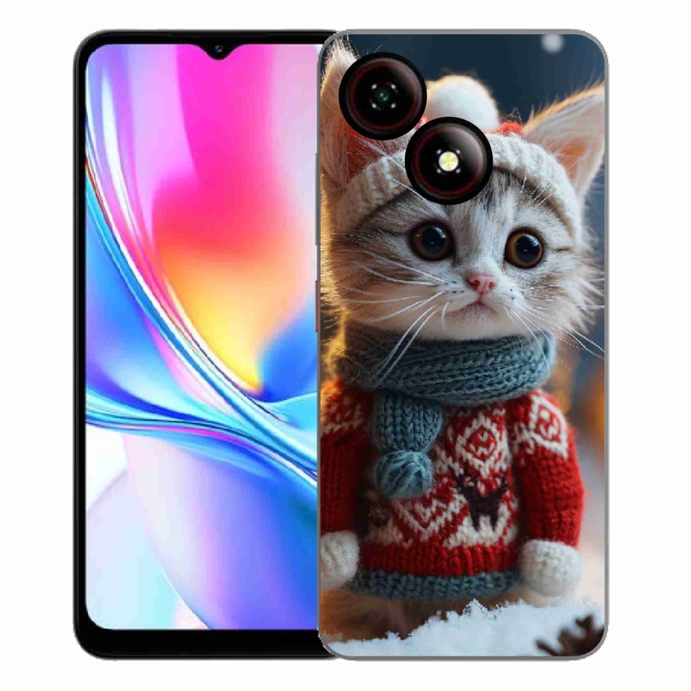 ZTE Blade A35E zselés borító mmCase - cica pulóverben
