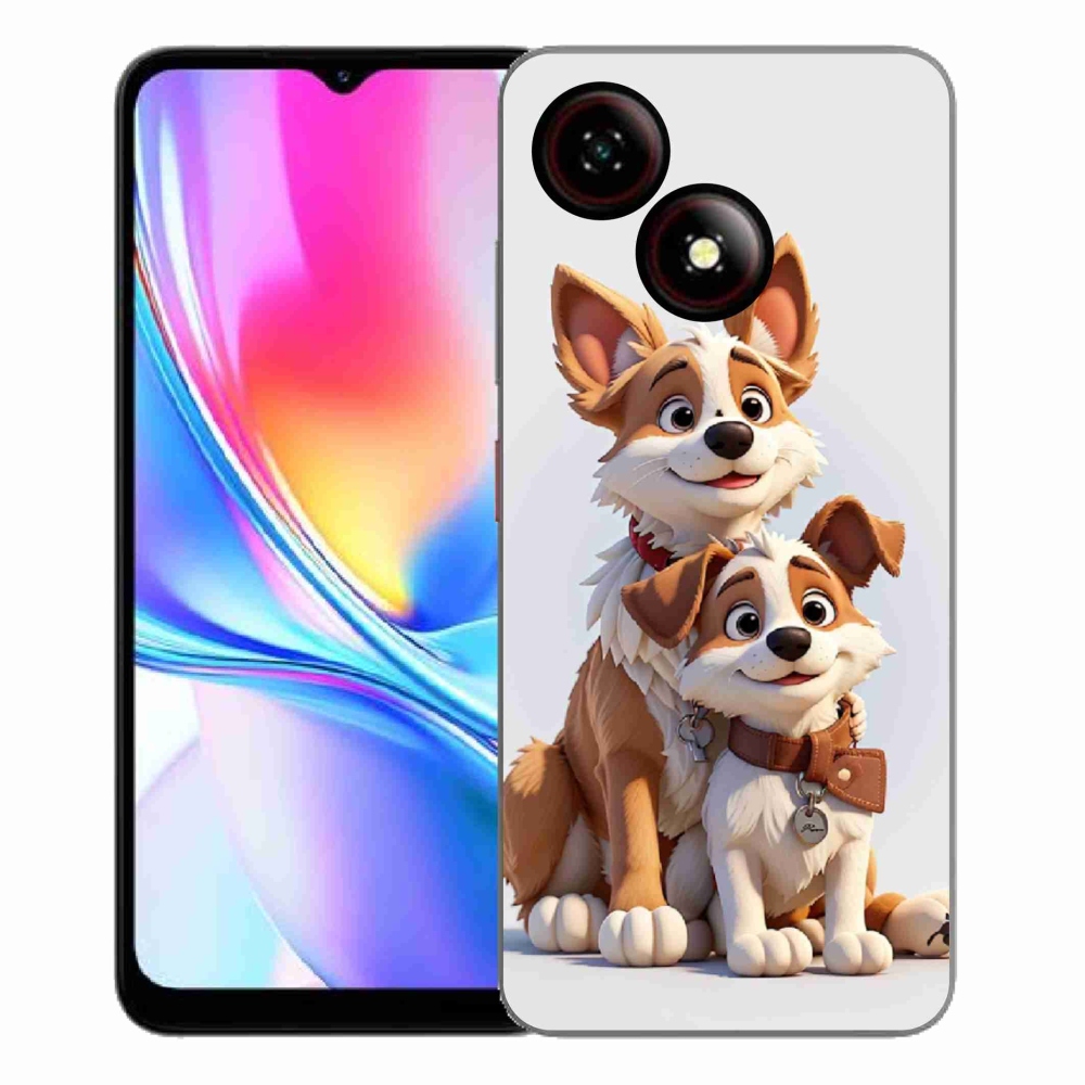 ZTE Blade A35E zselés tok mmCase - rajzoló kutyákhoz