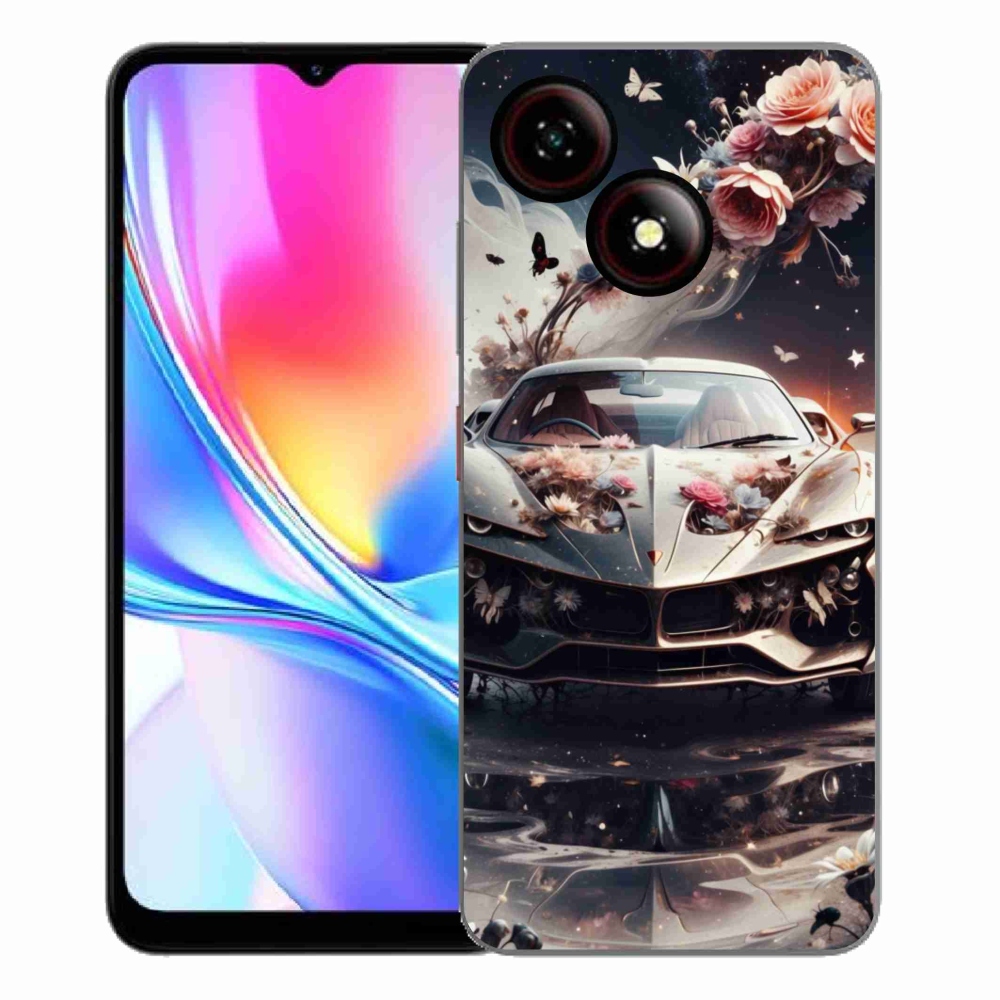 ZTE Blade A35E zselés borító mmCase - virágos sportkocsi