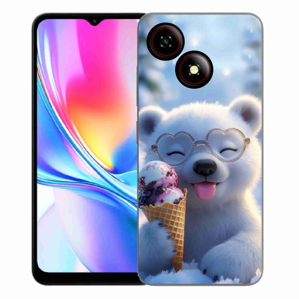 ZTE Blade A35E zselés tok mmCase - mackó fagylalttal