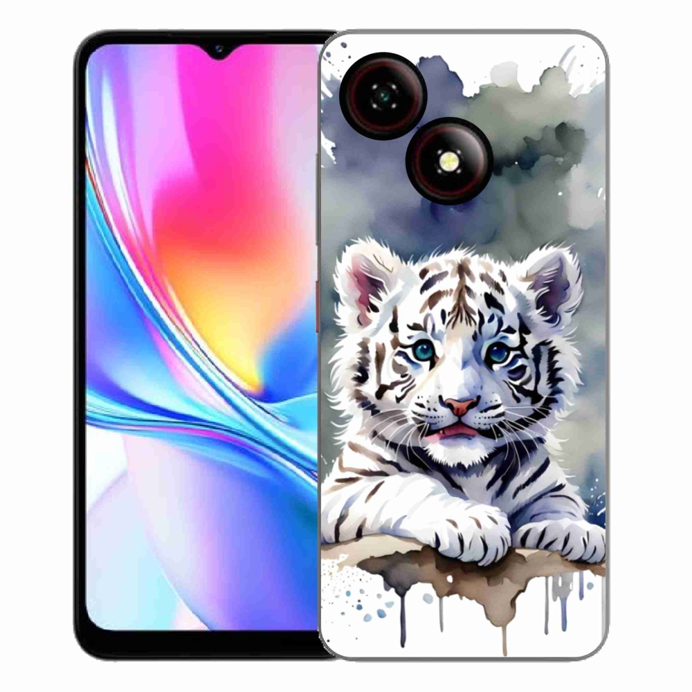 ZTE Blade A35E zselés borítás mmCase - fehér tigriskölyök